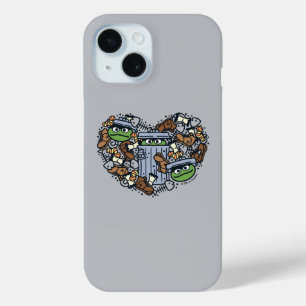 胡麻 Oscar the Grouch Doodleハート iPhone 15ケース