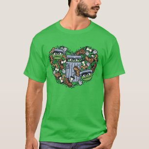 胡麻 Oscar the Grouch Doodleハート Tシャツ