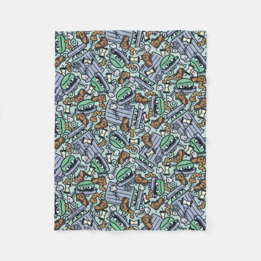 胡麻 | Oscar the Grouch Pattern フリースブランケット (正面)