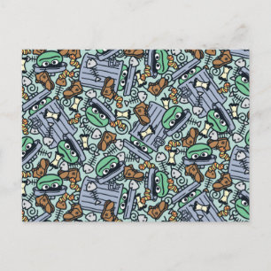 胡麻   Oscar the Grouch Pattern ポストカード