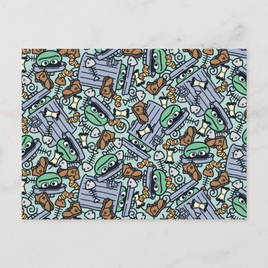 胡麻 | Oscar the Grouch Pattern ポストカード (正面)