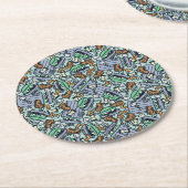 胡麻 | Oscar the Grouch Pattern ラウンドペーパーコースター (アングル)