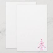 胸ががんがリボンで覆われたクリスマスツリー 便箋 (正面/裏面)