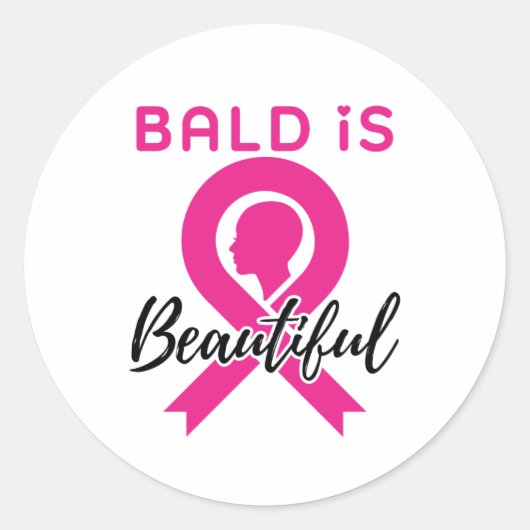 胸がん認識度ハゲが美しい ラウンドシール (正面)