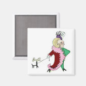 胸が大きくて犬に人気の気品ある女性のマグネット マグネット (正面/裏面)