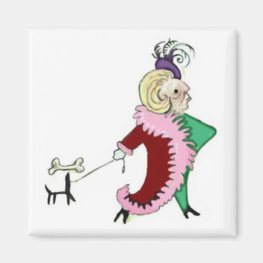 胸が大きくて犬に人気の気品ある女性のマグネット マグネット (正面)