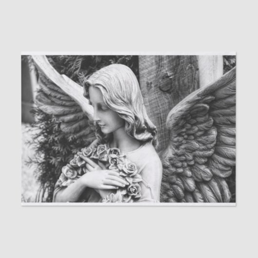 胸にバラを抱えた美しい天使 薄葉紙 (正面)