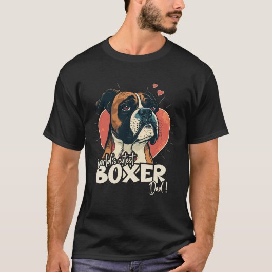 胸に飾られた最も可愛いボクサードッグ Tシャツ (正面)