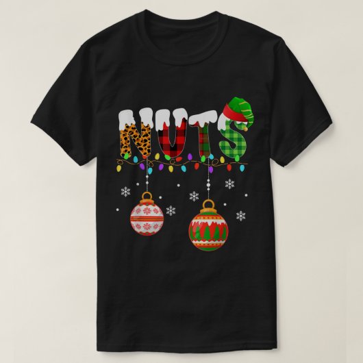 胸のナッツおもしろいカップルのクリスマス栗大人 Tシャツ (デザイン正面)