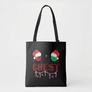胸のナッツ クリスマスマッチング クリスマスのカップル トートバッグ