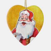胸の形をしたクリスマスデコレーシすてきョンサンタさん。 セラミックオーナメント (右)