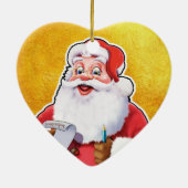 胸の形をしたクリスマスデコレーシすてきョンサンタさん。 セラミックオーナメント (裏面)