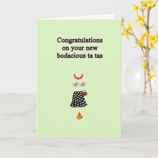 胸の手術おめでとう漫画おもしろいアート カード (黄色い花)