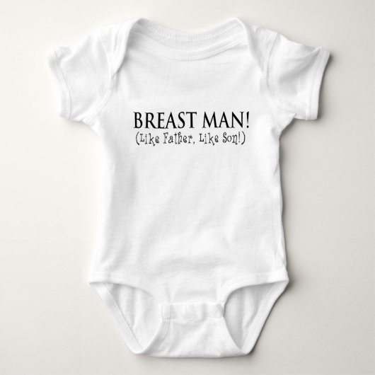 胸の男！父親が息子みたいに！ ベビーボディスーツ (正面)
