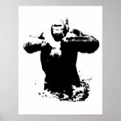 胸ポップ・アートのポスターを打つアートのゴリラ ポスター (正面)