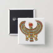 胸古代エジプトの《鳥》ハヤブサ 缶バッジ (正面&裏面)