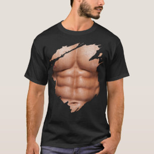 胸筋 シ パック 腹筋 筋肉 ボディビルダー Tシャツ