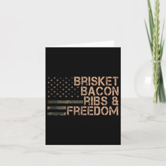 胸肉 ベーコン リブとフリーダムグリル BBQ 面白い肉 カード (正面)