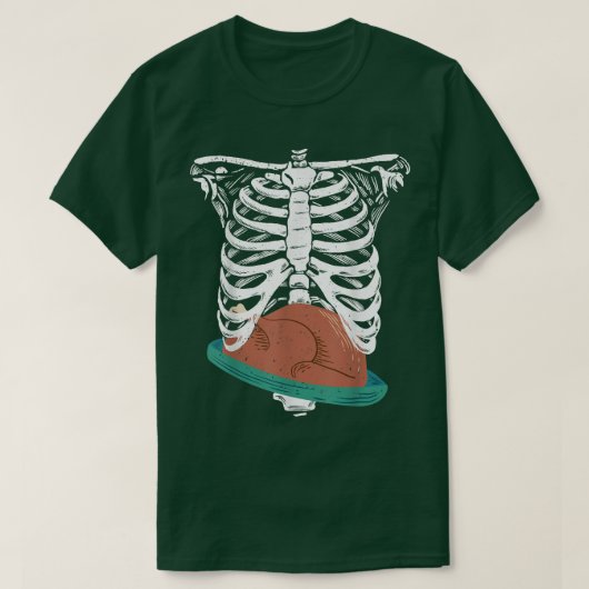 胸骨スケルトンX線の感謝祭トルコ Tシャツ (デザイン正面)