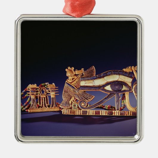 胸Djedの柱および胸wedjetの目 メタルオーナメント (正面)