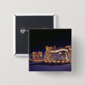 胸Djedの柱および胸wedjetの目 缶バッジ (正面&裏面)