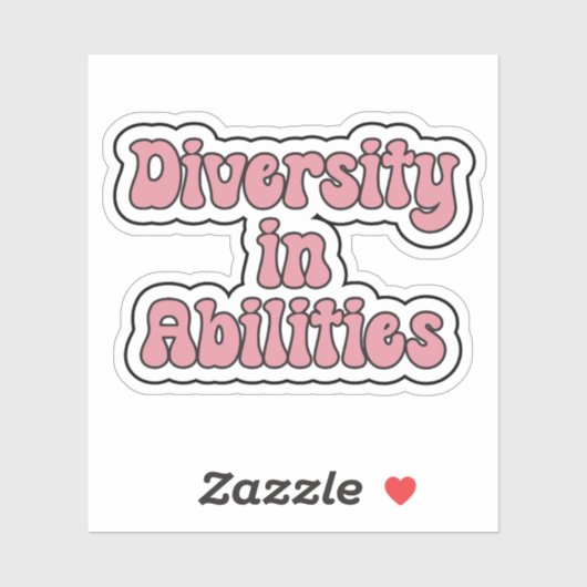 能力の多様性 – ピンクのレトロタイポグラフ シール (シート)