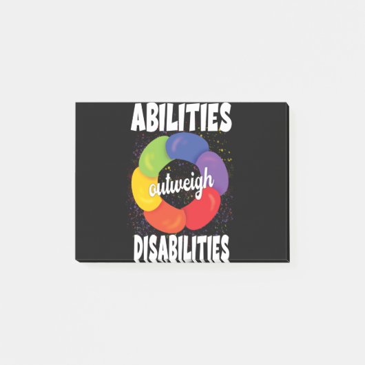 能力は障害を上回り、多様性メッセージ ポストイット (正面)