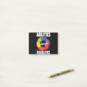 能力は障害を上回り、多様性メッセージ ポストイット (デスク上)