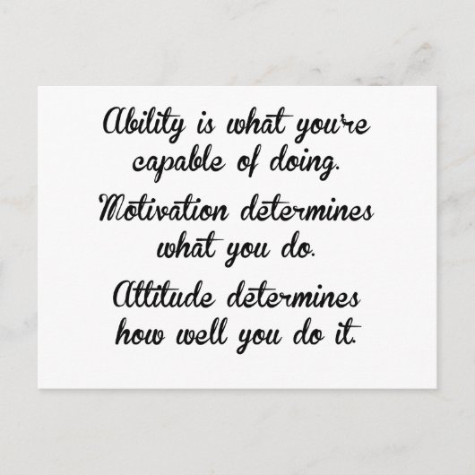 能力動機づけ姿勢 ポストカード (正面)