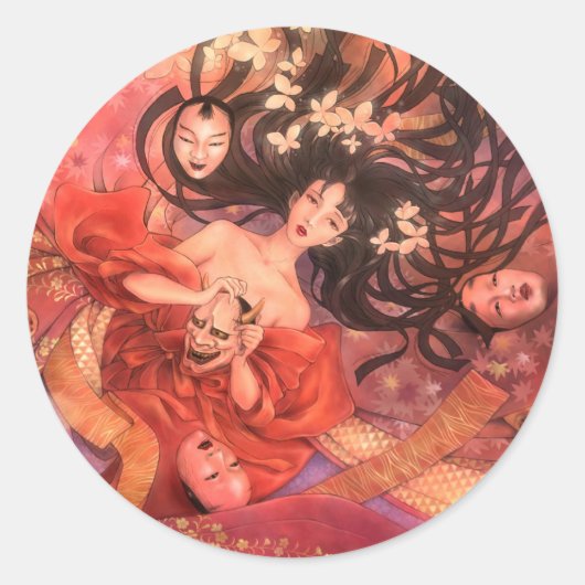 能日本の面ファンタジーシール ラウンドシール (正面)