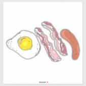 脂っこい卵ベーコンソーセージ朝食食品 シール (シート)