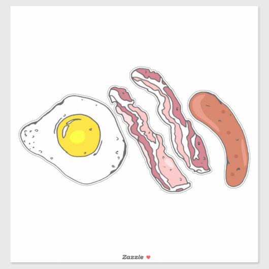 脂っこい卵ベーコンソーセージ朝食食品 シール (シート)