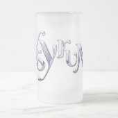 脂漏液文字 フロストグラスビールジョッキ (中央)