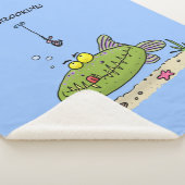 脂肪おもしろい空腹のグリーンフィッシュ魚釣り漫画 シェルパブランケット (3/4)