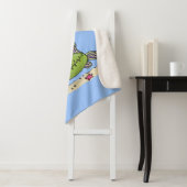 脂肪おもしろい空腹のグリーンフィッシュ魚釣り漫画 シェルパブランケット (インサイチュ)