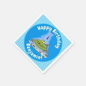 脂肪おもしろい空腹のグリーンフィッシュ魚釣り漫画 スタンダードカクテルナプキン (角)