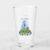 脂肪おもしろい空腹のグリーンフィッシュ魚釣り漫画 タンブラーグラス (裏面)