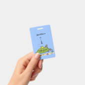 脂肪おもしろい空腹のグリーンフィッシュ魚釣り漫画 バッジ (Handheld)