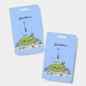 脂肪おもしろい空腹のグリーンフィッシュ魚釣り漫画 バッジ (Front & Back)