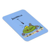 脂肪おもしろい空腹のグリーンフィッシュ魚釣り漫画 マグネット (右側)