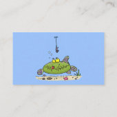 脂肪おもしろい空腹のグリーンフィッシュ魚釣り漫画 名刺 (裏面)