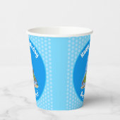 脂肪おもしろい空腹のグリーンフィッシュ魚釣り漫画 紙コップ (左)