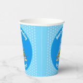 脂肪おもしろい空腹のグリーンフィッシュ魚釣り漫画 紙コップ (右)