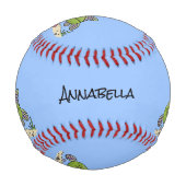 脂肪おもしろい空腹のグリーンフィッシュ魚釣り漫画 野球ボール (正面)