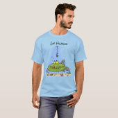 脂肪おもしろい空腹のグリーンフィッシュ魚釣り漫画 Tシャツ (正面フル)