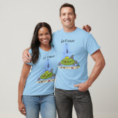脂肪おもしろい空腹のグリーンフィッシュ魚釣り漫画 Tシャツ (ユニセックス)