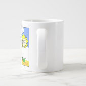 脂肪おもしろい黄色の花オンダイエットcartoon庭師 ジャンボコーヒーマグカップ (裏面)