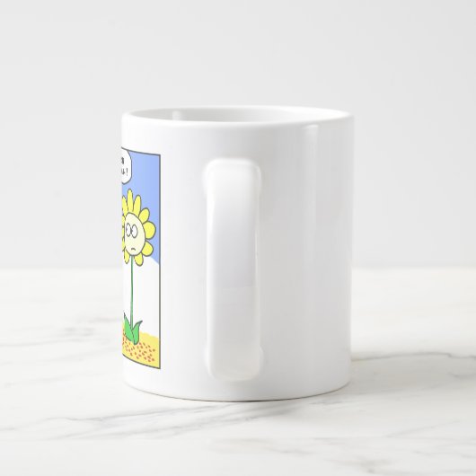 脂肪おもしろい黄色の花オンダイエットcartoon庭師 ジャンボコーヒーマグカップ (裏面)