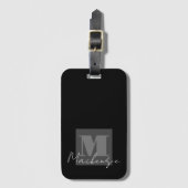 脂肪はっきりしたフォントモノグラム荷物タグ ラゲッジタグ (正面縦)