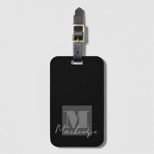 脂肪はっきりしたフォントモノグラム荷物タグ ラゲッジタグ (正面縦)